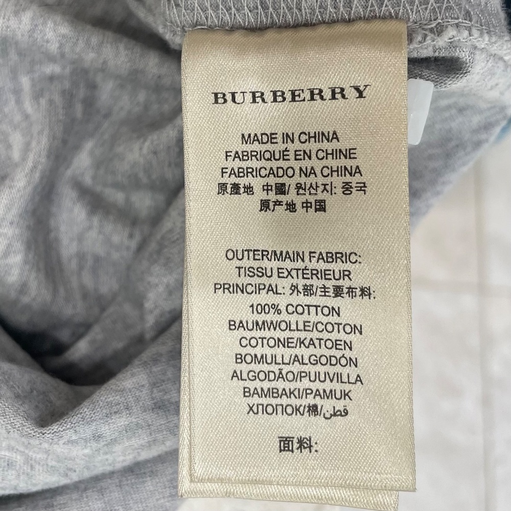 BURBERRY BRIT {S} Polo Shirt Heather Grey Nova Check - Picture 6 of 6